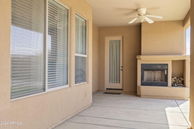 view of patio / terrace with ceiling fan