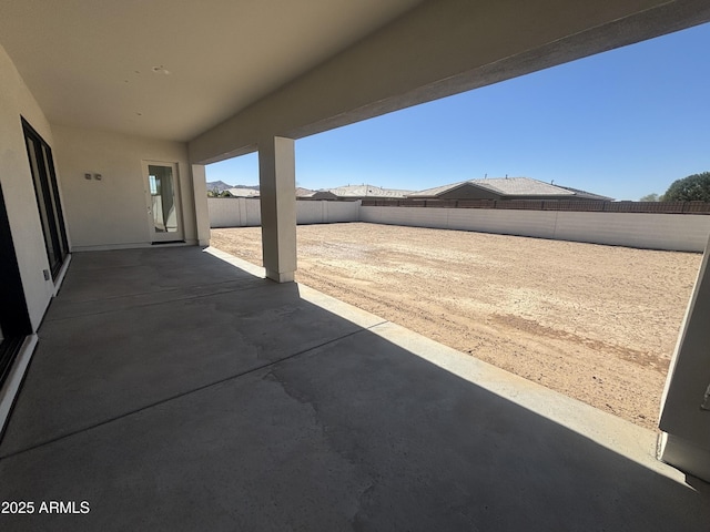 view of patio with a fenced backyard
