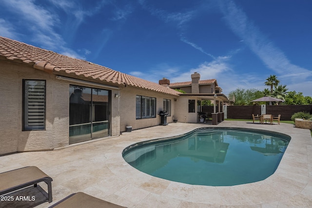 1461 W Tara Dr, Gilbert, AZ 85233 - view of swimming pool with a patio area and a fenced backyard