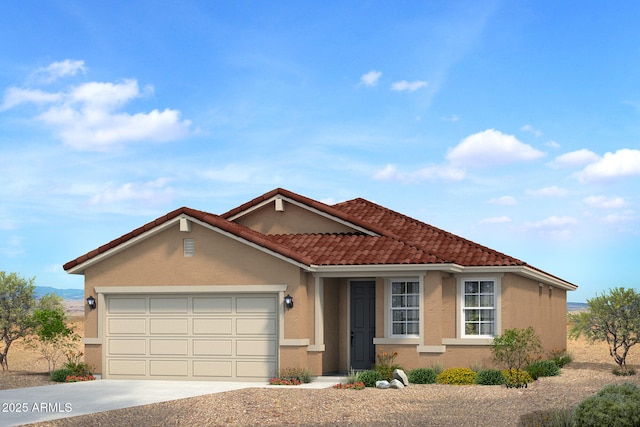 view of front facade with a garage