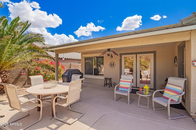 15994 W Bartlett Ave, Goodyear, AZ 85338 - view of patio / terrace featuring area for grilling, outdoor dining space, and fence