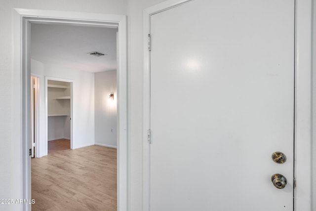 hall featuring light hardwood / wood-style flooring