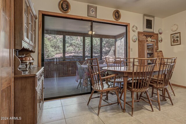 view of tiled dining area