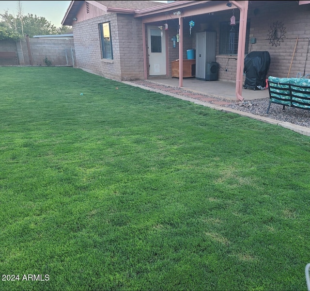 view of yard with a patio area