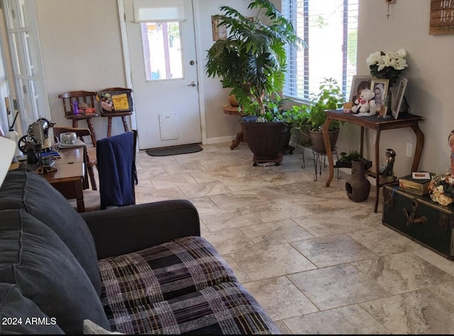 living room with plenty of natural light