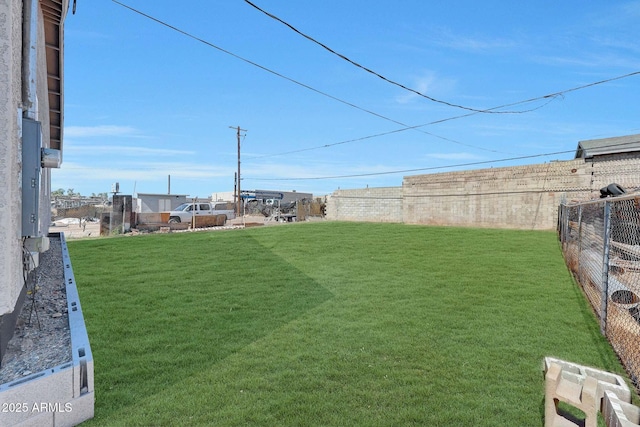 view of yard with fence