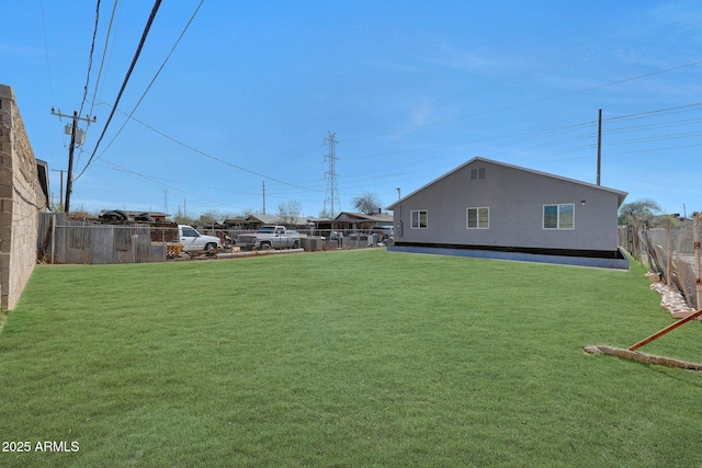 view of yard featuring fence