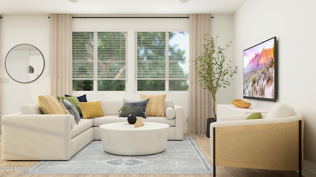 living room with wood-type flooring