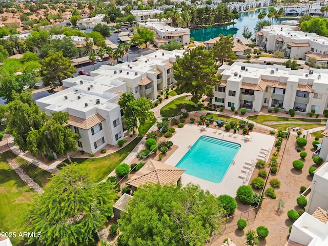 1825 W Ray Rd Unit 1119, Chandler, AZ 85224 - aerial view of residential area with a large body of water and a pool area