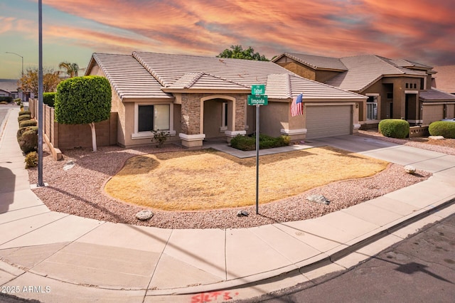 view of front of house featuring a garage