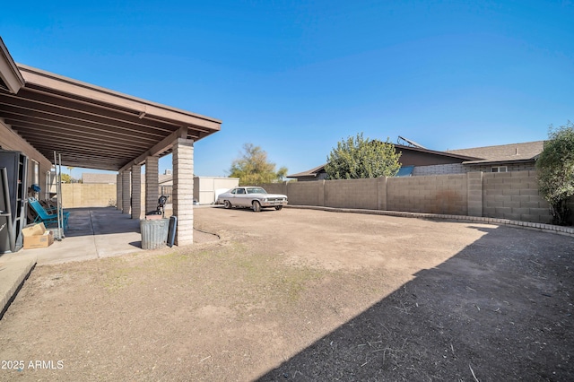 view of yard with a patio area