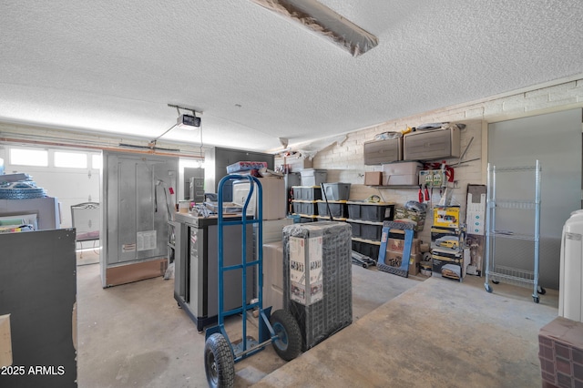 basement with a textured ceiling