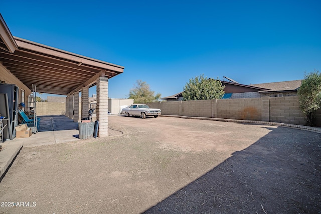 view of yard with a patio area