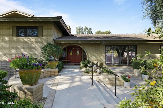 property entrance with french doors