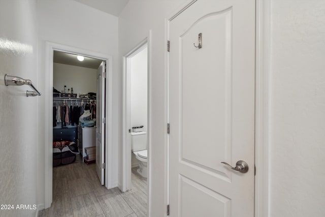 hall featuring light wood-type flooring