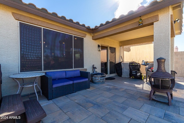 view of patio / terrace with a grill