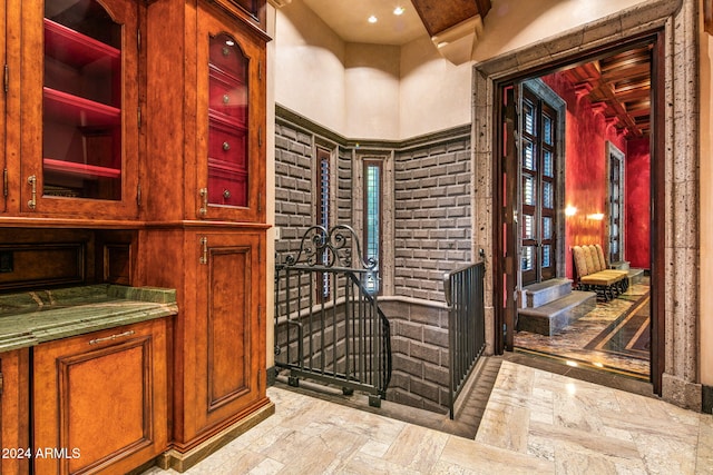 8100 N 68th St, Paradise Valley, AZ 85253 - foyer entrance with stone tile floors and french doors