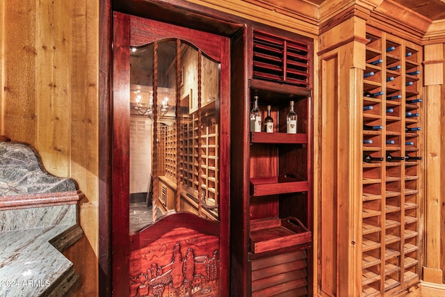 wine cellar with wood walls