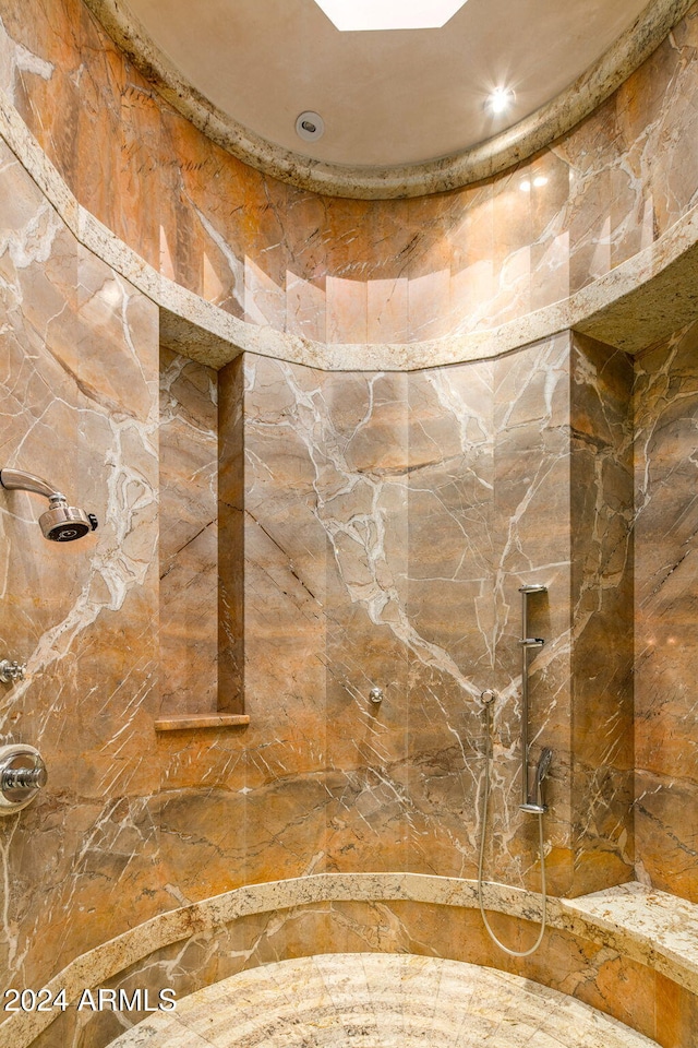 room details with a tile shower