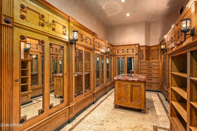8100 N 68th St, Paradise Valley, AZ 85253 - office featuring inlaid floor details, a high ceiling, and recessed lighting