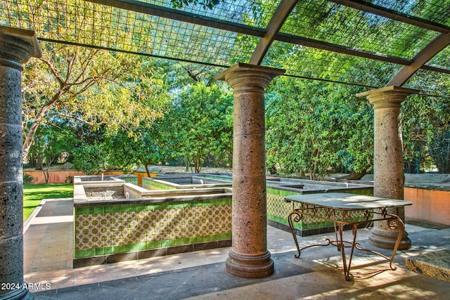 view of patio with a pergola