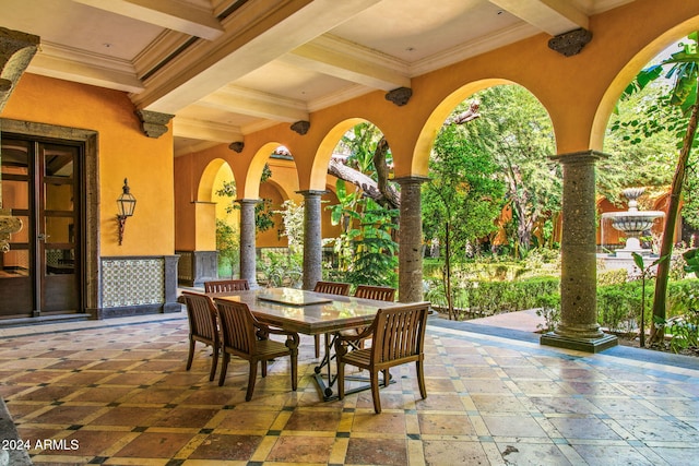 8100 N 68th St, Paradise Valley, AZ 85253 - view of patio / terrace featuring outdoor dining space and french doors