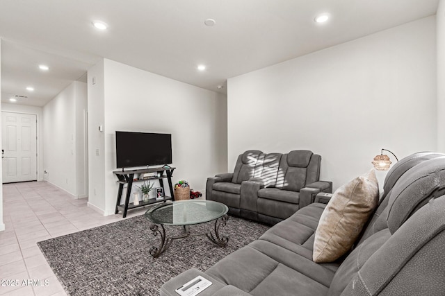 view of tiled living room