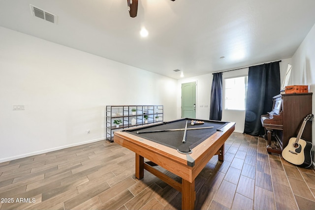1713 W Cottonwood Ln, Phoenix, AZ 85045 - playroom featuring wood finish floors, visible vents, billiards, and baseboards