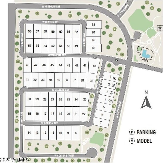map showing property parcels