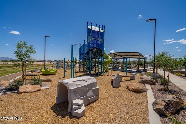 view of community jungle gym
