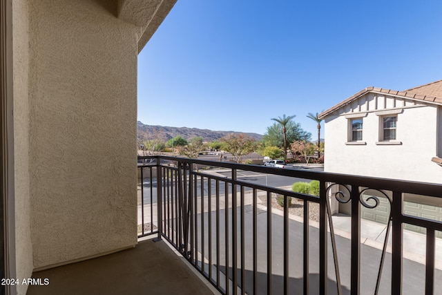 balcony with a mountain view