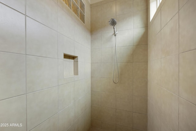 details with tiled shower