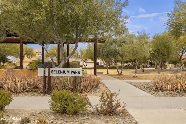 view of community sign