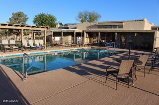 view of pool featuring a patio