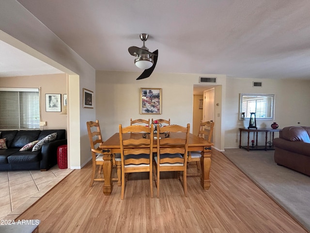 dining area featuring light hardwood / wood-style flooring