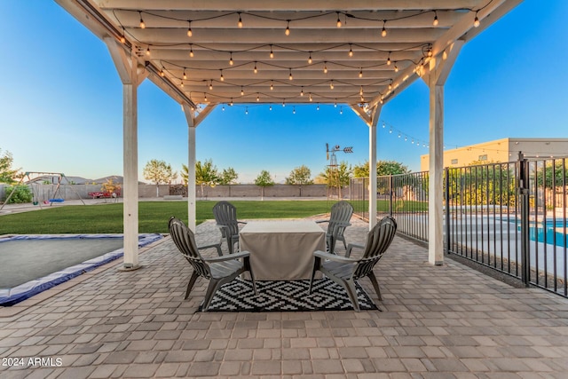 view of patio featuring a fenced backyard