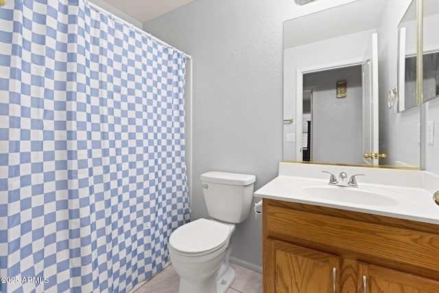 878 E Mountain View Rd, San Tan Valley, AZ 85143 - full bath featuring vanity, a shower with shower curtain, and tile patterned floors