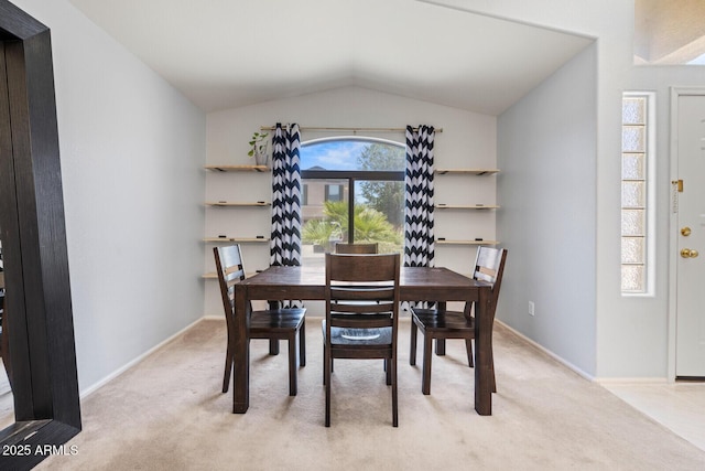 878 E Mountain View Rd, San Tan Valley, AZ 85143 - dining area with light carpet and lofted ceiling