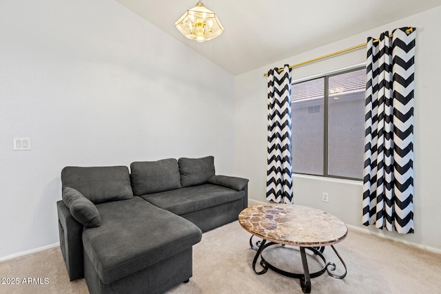 878 E Mountain View Rd, San Tan Valley, AZ 85143 - carpeted living room with lofted ceiling and baseboards