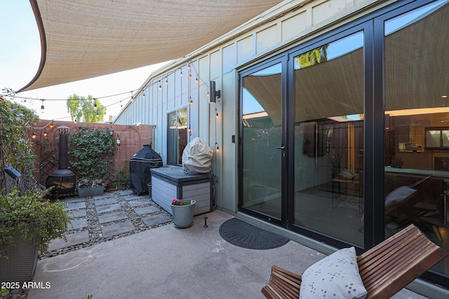 view of patio / terrace featuring a grill