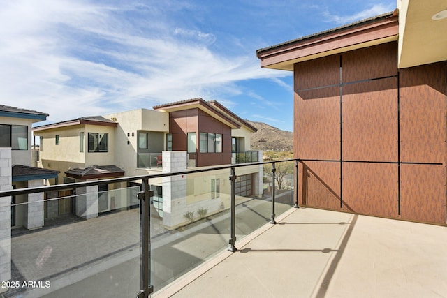 balcony with a mountain view