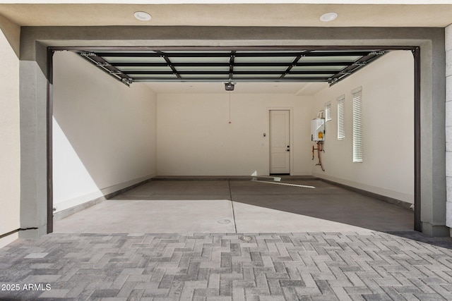 garage with water heater