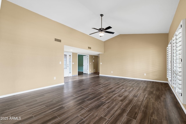 2461 Leisure World, Mesa, AZ 85206 - interior space featuring dark wood finished floors, visible vents, baseboards, and ceiling fan