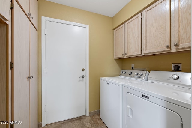 2461 Leisure World, Mesa, AZ 85206 - laundry area featuring cabinet space, washer and clothes dryer, and baseboards
