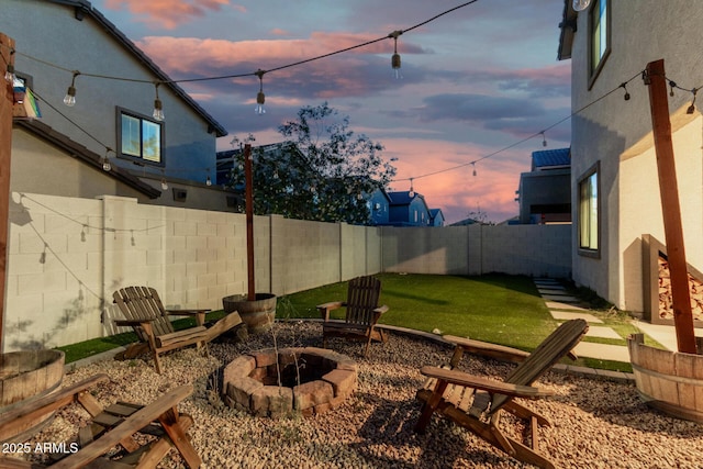 11541 E Corbin Ave, Mesa, AZ 85212 - fenced backyard with a fire pit