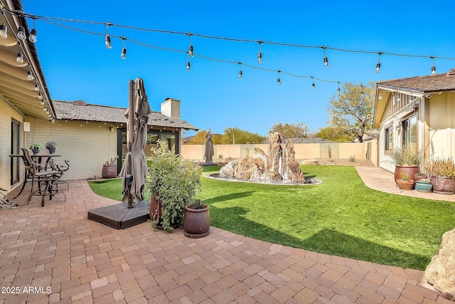 view of yard with a patio area