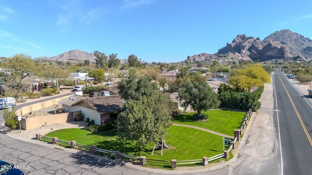 aerial view featuring a mountain view