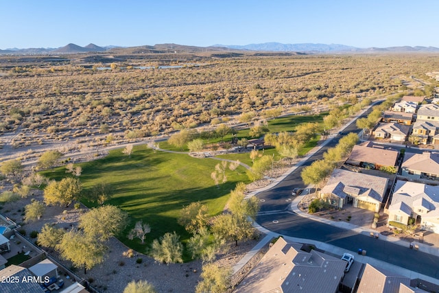 drone / aerial view with a mountain view