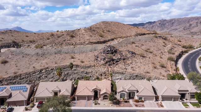 property view of mountains with a residential view