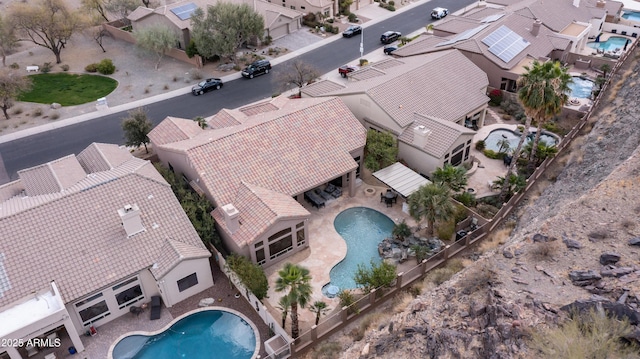 aerial view with a residential view